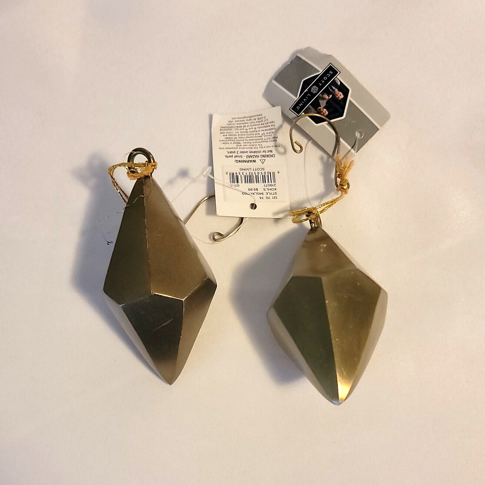 Set of 2 Luxe Gold Shaped Scott Living Christmas Ornament - Hook & Sinker NWT